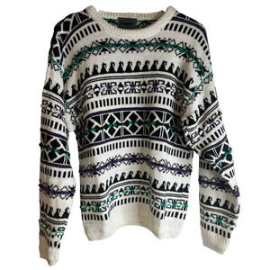 Vintage Etchings 1990's Oversized Boyfriend Grandpa Coogi Sweater Size Medium